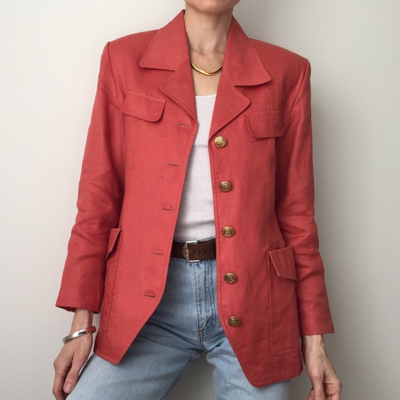Vintage Italian Coral Blazer - Picture 4 of 12